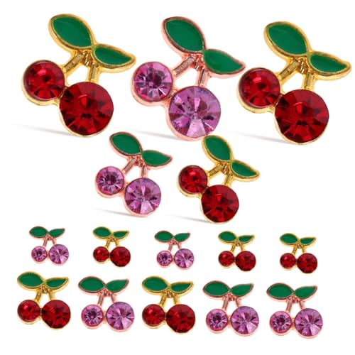 VICASKY 32 Stück Teiliges Nagel charms Kreativen Kirsch motiven Glänzenden Art Schmuck Kleine Strasssteine in Gold und Roségold für DIY Nageldesign Nagelkunst für Damen VICASKY 32 Stück Teiliges Nagel charms Kreativen Kirsch motiven Glänzenden Art Schmuck Kleine Strasssteine in Gold und Roségold für DIY Nageldesign Nagelkunst für Damen von VICASKY