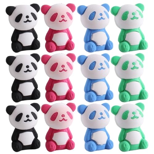 VICASKY 36 Stück Teiliges Kleine Panda radiergummis für Schüler Bunte Kreative Tier radierer Lustige Schreibwaren Geschenkideen für Lernen und Malen von VICASKY