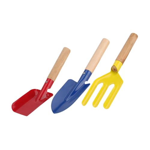 VICASKY 3 Teiliges Gartenwerkzeug Set Mit Holzgriffen Kleiner Pflanzschaufel Umpflanzschaufel Und Gärtnerwerkzeug Für Effektives Jäten Und Pflanzenpflege Und von VICASKY
