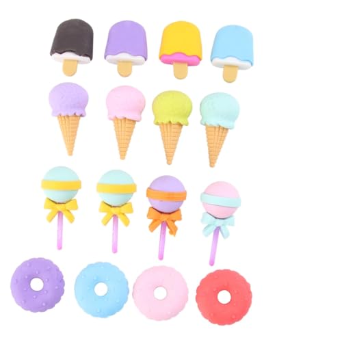 VICASKY 4 Boxen Radiergummi Für Schreibwaren Klein Lustige Radiergummis Bunt Schüttgut Schule Mini Lebensmittel Radiergummis Cartoon-radiergummi Obst Radiergummi von VICASKY