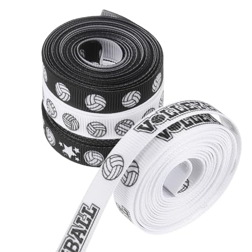 VICASKY 4 Rollen Volleyballband 10mm Geschenkband mit Sportmotiven für Bastelprojekte Partydekoration und Cheerleader Events von VICASKY