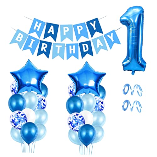 VICASKY 4 Sätze Ballon Happy Birthday Girlande Deko Blumengirlande Baby Emulsion Konfetti Metall von VICASKY