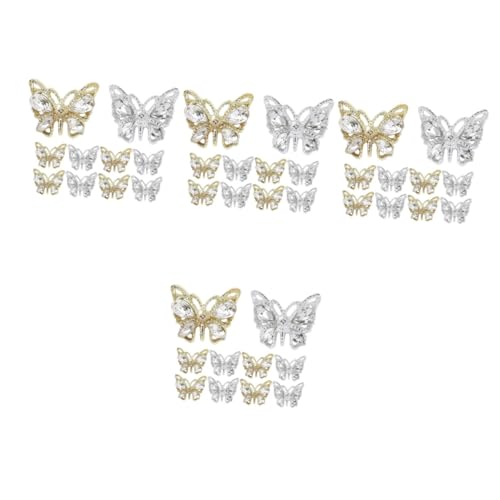 VICASKY 4 Sätze Bohrer Für Nagelschmuck Nagelkunst Schmetterling Trendy Nagelkunstzubehör Schmetterling Nagelcharme Schmetterlingsanhänger Nageln Legierung 10 Stück * 4 von VICASKY