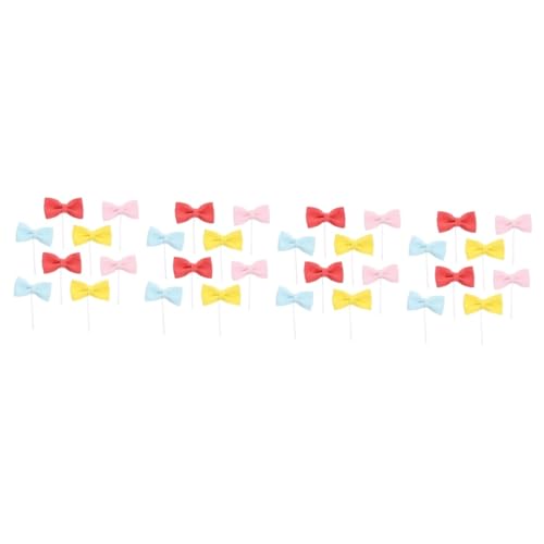 VICASKY 4 Sätze Kuchendekoration Kuchenaufsatz Ausgefallene Cupcake Förmchen Fußball Ornament Dessert Topper Schleife Cupcake Picker Schleife Kuchen Picker Kuchen Deko 8 Stück * 4 von VICASKY