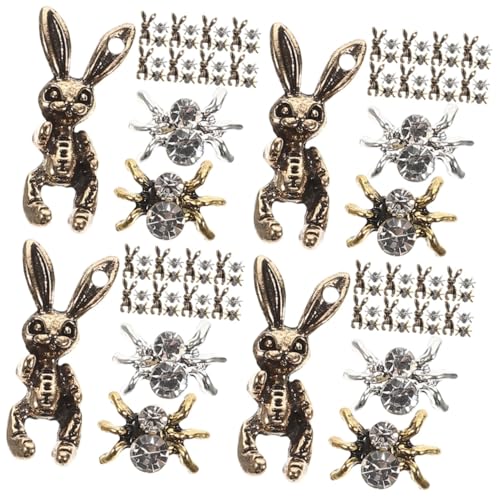 VICASKY 4 Sätze Schmuck Mit Nageldiamanten Nagelzubehör Metallisch Nagel Charme Nagel Charms Reiz Nagelzauber Strass-nägel-anhänger Lutscher-nagelanhänger Nageljuwelen 30 Stück * 4 von VICASKY