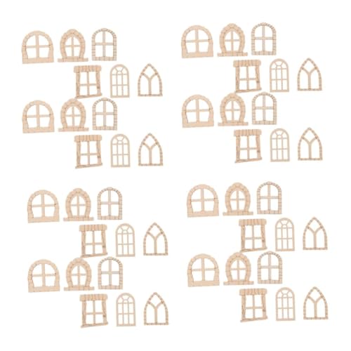 VICASKY 4 Sätze Teiliges Miniatur Holzfenster Und Türset Zum Basteln Kleines Gartendekor Für Diy Balkon Innenhof Vielseitige Feenhaus Zubehörteile 25 Stück * 4 VICASKY 4 Sätze Teiliges Miniatur Holzfenster Und Türset Zum Basteln Kleines Gartendekor Für Diy Balkon Innenhof Vielseitige Feenhaus Zubehörteile 25 Stück * 4 von VICASKY