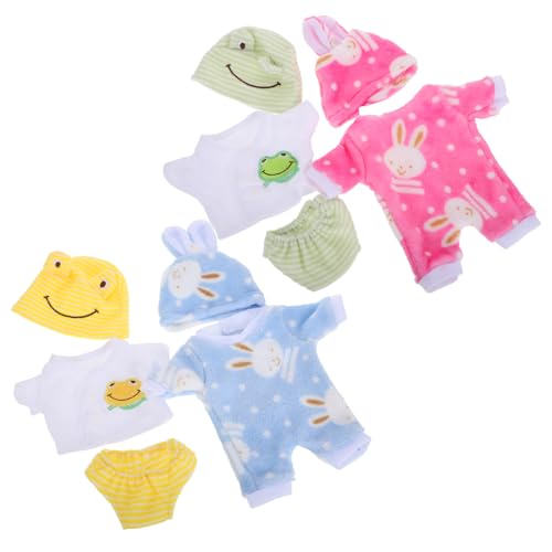 VICASKY Babypuppen-Kleidungs-Outfits Für Mädchen 4-teiliges Reborn-Kleidungsset 12-Zoll-Puppen-Strampler Tierthema Fantasievolles Spielen Für Jungen Und Mädchen von VICASKY