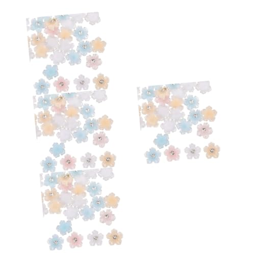 VICASKY 4 Stück 2 Eistransparent-Harzpunktbohrer Maniküre ästhetisch Charme Nagel Charms Nagel Strass schmücken deko Blumenstrassnägel Blumen-Nägel-Charms Nail Strass-Kit von VICASKY