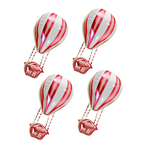 VICASKY 4 Stück Heißluftfolien-luftballons Aus Aluminiumfolie Rot Einzigartige Heißluftballon-form Dekoration Für Party Hochzeit Babyparty VICASKY 4 Stück Heißluftfolien-luftballons Aus Aluminiumfolie Rot Einzigartige Heißluftballon-form Dekoration Für Party Hochzeit Babyparty von VICASKY