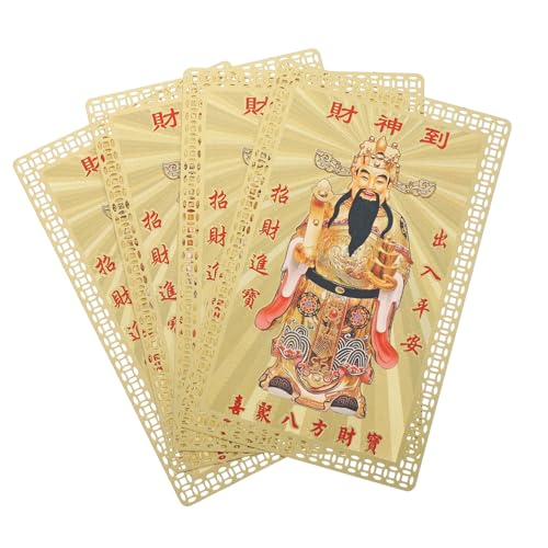VICASKY 4 Stück Chinesische Feng Shui CAI Shen Amulett Metallkarten aus Kupfer Robust und Langlebig Glücksbringer für Wohlstand Schutz und Positive Energie im Alltag für Sammler und Feng VICASKY 4 Stück Chinesische Feng Shui CAI Shen Amulett Metallkarten aus Kupfer Robust und Langlebig Glücksbringer für Wohlstand Schutz und Positive Energie im Alltag für Sammler und Feng von VICASKY