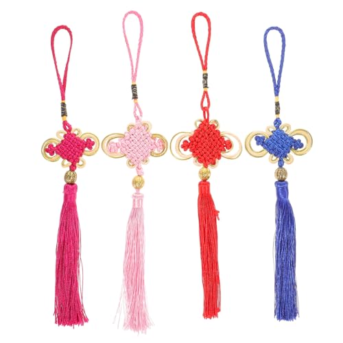 VICASKY 4 Stück Chinesische Knoten Quasten Anhänger Seidensatin Bunte Auto Schmuck Dekoration Rot Blau Rosa Feng Shui Glücksbringer für Zuhause und Fahrzeug VICASKY 4 Stück Chinesische Knoten Quasten Anhänger Seidensatin Bunte Auto Schmuck Dekoration Rot Blau Rosa Feng Shui Glücksbringer für Zuhause und Fahrzeug von VICASKY