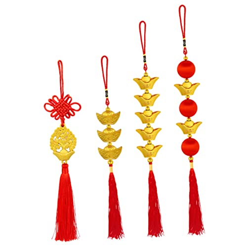 VICASKY 4 Stück Chinesische Neujahrsanhänger Teiliges Traditioneller Feng Shui Bonsai Stil Langlebige Farbechte Frühlingsfest Deko für Zuhause Büro Schule Glücksbringer zur Jahreszeit VICASKY 4 Stück Chinesische Neujahrsanhänger Teiliges Traditioneller Feng Shui Bonsai Stil Langlebige Farbechte Frühlingsfest Deko für Zuhause Büro Schule Glücksbringer zur Jahreszeit von VICASKY