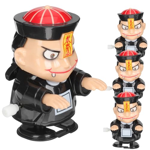 VICASKY 4 Stück Halloween-Requisiten Halloween -Kuchendekorationen Partylichter Halloween- Halloween Horror Halloween grusel Halloween-Laufspielzeug Uhrwerkspielzeug Plastik Black von VICASKY