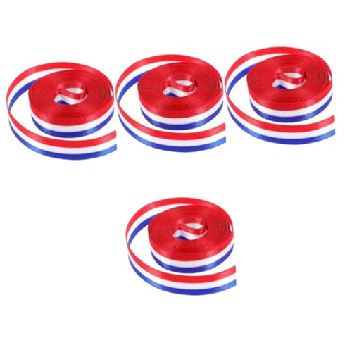 VICASKY 4 Stück Independence Day Schleifenband Yards Breit Dekoband mit Us Flaggenmuster Langlebiges DIY Geschenkband für Blumenverpackung und Patriotische Bastelarbeiten von VICASKY