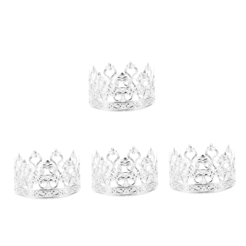 VICASKY 4 Stück Mini Silber Kronen Tortenaufsatz Sicherer Cake Topper für Hochzeit Geburtstag Edle Prinzessin Tiara Zarte Mini Krone Cupcake Dekoration für Festliche Kuchen VICASKY 4 Stück Mini Silber Kronen Tortenaufsatz Sicherer Cake Topper für Hochzeit Geburtstag Edle Prinzessin Tiara Zarte Mini Krone Cupcake Dekoration für Festliche Kuchen von VICASKY