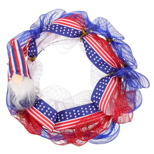 VICASKY 4 Stück Patriotischer Unabhängigkeitstag Kranz aus Netzstoff mit Facettenreicher DIY Gestaltung Dekoratives Wandornament für Veranda Wohnzimmer Büro und Garten von VICASKY