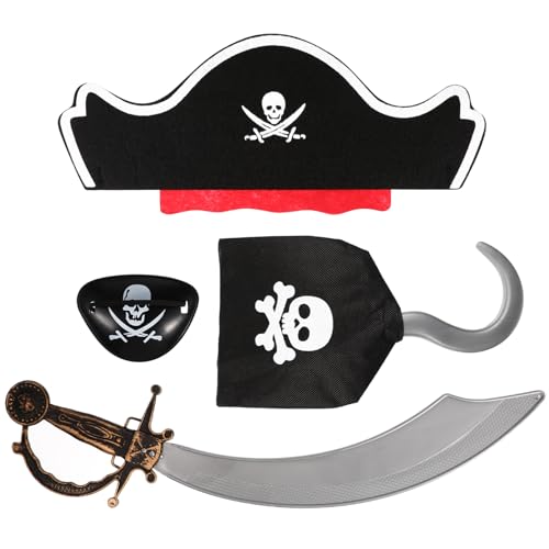 VICASKY 4 Stück Piratenanzug Piratenkostümparty Cosplay-Piraten-Kopfbedeckung Maskerade halloween dekoration halloween-dekoration Piratenwerkzeuge Piraten-Cosplay-Requisiten Plastik VICASKY 4 Stück Piratenanzug Piratenkostümparty Cosplay-Piraten-Kopfbedeckung Maskerade halloween dekoration halloween-dekoration Piratenwerkzeuge Piraten-Cosplay-Requisiten Plastik von VICASKY