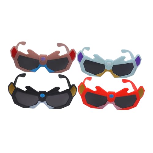 VICASKY 4 Stück Sonnenbrillen im Robotermotiv Stylische Uv Schutz Sonnenbrillen für Sommerpartys Geburtstagsgeschenke und Fotorequisiten Rot Blau Schwarz Braun von VICASKY