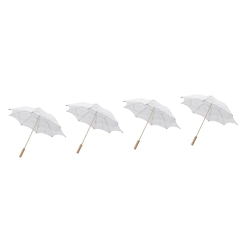 VICASKY 4 Stück Spitzenschirm Mit Vintage Dekor Regenschirm Für Kinder Regenschirme Für Regen Hochzeitsdekoration Retro Dekor Sonnenschirme Für Frauen Spitzen von VICASKY