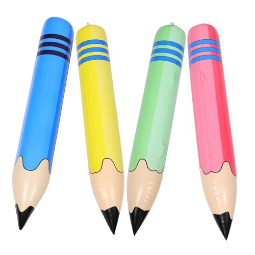 VICASKY 4 Stück Teiliges Aufblasbares Bleistift Strapazierfähigem PVC Realistische Schulparty-dekoration für Abschlussfeiern und Back-to-school Events Farbenfrohe Riesenstifte als von VICASKY