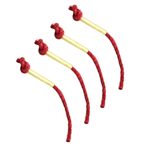 VICASKY 4 Stück Teiliges Gewachstes Juteseil Feueranzünder mit Aluminiumhülse Wetterbeständig Einfach zu Tragen für Outdoor Camping Notfallausrüstung Wanderungen und Survival Kits von VICASKY