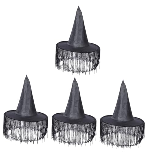 VICASKY 4 Stück Teiliges Halloween Hexenhut aus Weichem Bequemer Dekorativer Zaubererhut für Erwachsene als Foto Requisite und Maskerade Accessoire von VICASKY