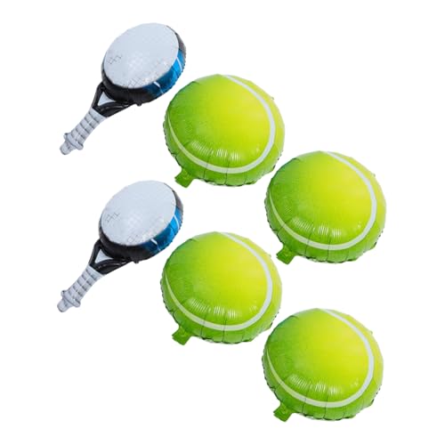 VICASKY 4 Stück Tennis Ballons mit Schlägerballons Sportliche Geburtstagsfeier Deko für Tennis Themenpartys Hängbare Luftballons für Tolle Feierlichkeiten von VICASKY
