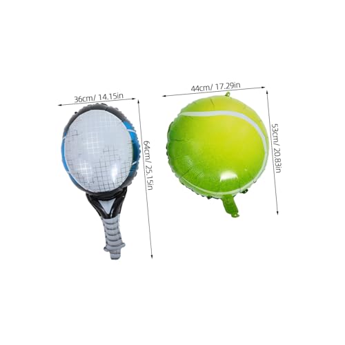 VICASKY 4 Stück Tennis Party Ballons Teilig Aluminiumfolie Grüne Tennisball Luftballons Blaue Tennisschläger Ballons Sport Dekoration für Tennis Geburtstag Party Zubehör für Männer Frauen von VICASKY