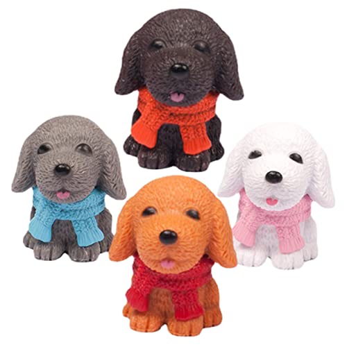 VICASKY 4 Stück Welpenmodell Dog Toy Hunde spielsachen Minifiguren Cupcake-Topper Ornament Modelle dekorativer Hundeschmuck kognitives Modell des Hundes Tier Anhänger Kind von VICASKY