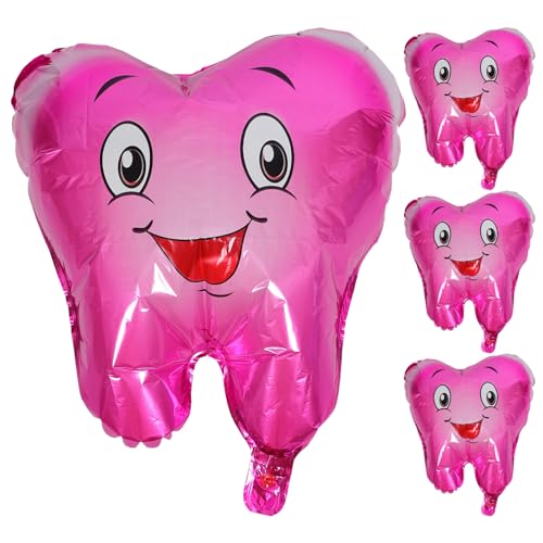 VICASKY 4 Stück Zahnballons für Babyparty Dekorationen Süße Folienballons für Mädchen für Shower Geburtstagsfeiern und von VICASKY