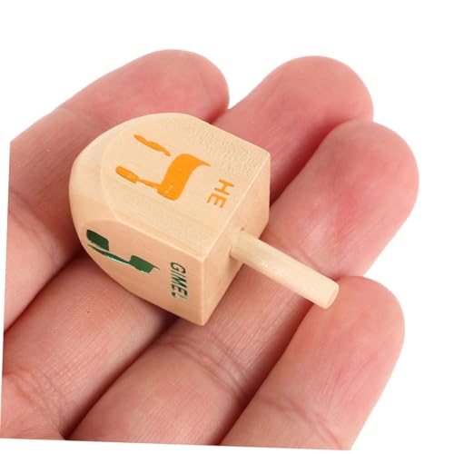 VICASKY 4 Stücke Kreiselspielzeug aus Holz Dreidel Holzhandwerk Tots Toys Chanukka- holziges Chanukka-Dekorationen für Zuhause hölzerne Spinning von VICASKY