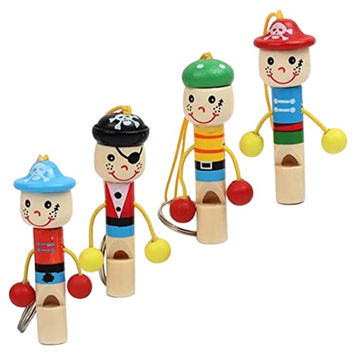VICASKY 4 Stücke Pfeife Piratenspielzeug Musikspielzeug Fußballspielzeug Sportspielzeug Fußballspielzeug Kinderinstrumentspielzeug Kinderpädagogisches Kinderspielzeug Musikalisches Holz von VICASKY