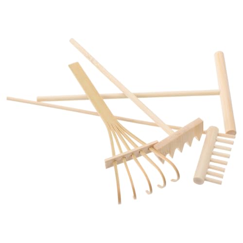 VICASKY 4 Stücke Teiliges Mini Zen Garten Werkzeugset aus Rake Tools für Sand Zen Tischdeko und Home Office Kreatives Zubehör für Meditation und Feng Shui von VICASKY