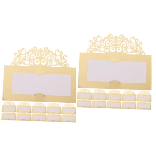 VICASKY 40 Stck. Teiliges Kleine Tischkarten mit Goldener Folienkante Namenskarten für Tischdekoration bei Hochzeiten und Partys Stabile Zeltkarten für Festliche Sitzordnung und Stilvolle von VICASKY