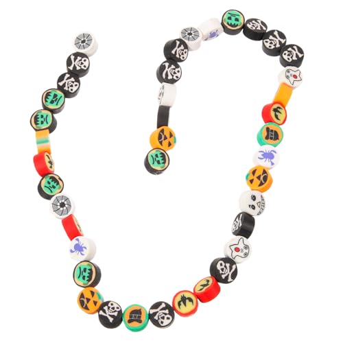 VICASKY 40 Stück Halloween Schmuckperlen Leichte Dekorative Polymer Clay Perlen mit Kürbis Totenkopf Geist und Buchstaben Vielseitig für DIY Armbänder Halsketten Anhänger und VICASKY 40 Stück Halloween Schmuckperlen Leichte Dekorative Polymer Clay Perlen mit Kürbis Totenkopf Geist und Buchstaben Vielseitig für DIY Armbänder Halsketten Anhänger und von VICASKY