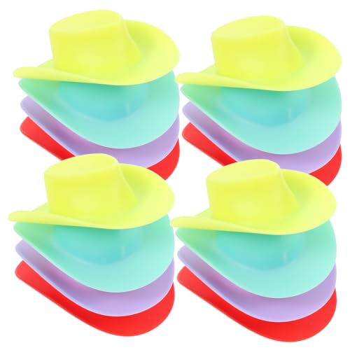 VICASKY 40 Stück Mini-Cowboyhut Miniatur Sonnenhut Disco-Hut Kappe Kinderhüte Hut für Hut kleine Hüte Hut für Puppen dekorative Hüte dekorative Minihüte Puppenhüte Plastik von VICASKY