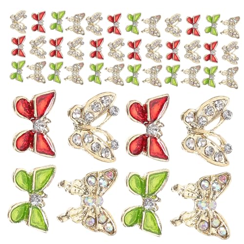 VICASKY 40 Stück Schmetterling Charms Nageldekorationen für Maniküre und DIY Nail Art Kunstnägel und Naturnägel Langlebig und Ansprechend von VICASKY