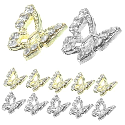 VICASKY 40 Stück Teiliges Nail Art Metall Schmetterlings Charms mit Funkelnden Strasssteinen Langlebige Maniküre Dekoration für Gel und Künstliche Nägel Vielseitig für DIY Naildesigns VICASKY 40 Stück Teiliges Nail Art Metall Schmetterlings Charms mit Funkelnden Strasssteinen Langlebige Maniküre Dekoration für Gel und Künstliche Nägel Vielseitig für DIY Naildesigns von VICASKY