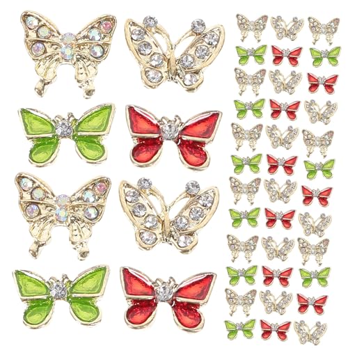 VICASKY 40 Stück Teiliges Schmetterling Nail Art Charms Glitzernde Nagelsteine für DIY Maniküre und Kleine Dekorative Nail Gems für Natürliche und Künstliche Nägel VICASKY 40 Stück Teiliges Schmetterling Nail Art Charms Glitzernde Nagelsteine für DIY Maniküre und Kleine Dekorative Nail Gems für Natürliche und Künstliche Nägel von VICASKY