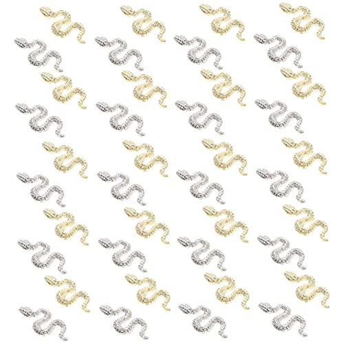 VICASKY 40Stücke Schlange Nagel Charms Dekorative Schmuckstücke für Kreative Nagelkunst für DIY Nail Art Enthusiasten Zwei Designs VICASKY 40Stücke Schlange Nagel Charms Dekorative Schmuckstücke für Kreative Nagelkunst für DIY Nail Art Enthusiasten Zwei Designs von VICASKY