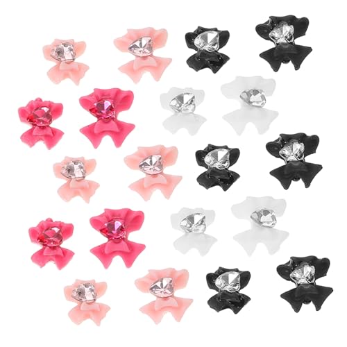 VICASKY 40Stücke Teiliges Nagelkunst mit Schleifen und Strass Maniküre Dekoration für DIY Nailart Zubehör für Zuhause oder Profis für zu Halloween Weihnachten von VICASKY