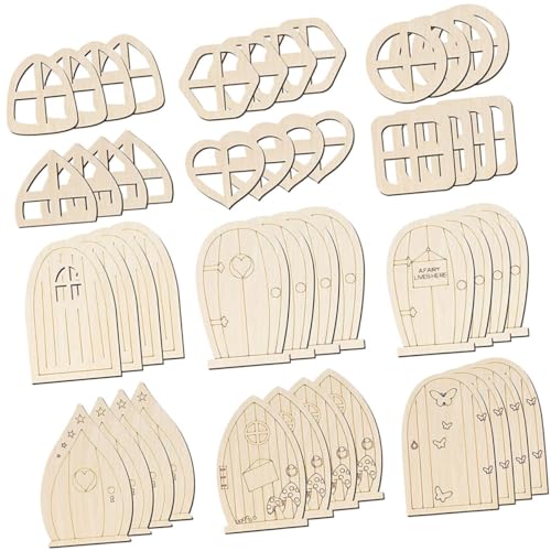 VICASKY 48 Stück Teiliges DIY Feentüren Unbemalt Kreative Bastelzubehör Kleine Märchentüren für Holzplatten zum Bemalen und Dekorieren für Heimdeko Weihnachten VICASKY 48 Stück Teiliges DIY Feentüren Unbemalt Kreative Bastelzubehör Kleine Märchentüren für Holzplatten zum Bemalen und Dekorieren für Heimdeko Weihnachten von VICASKY