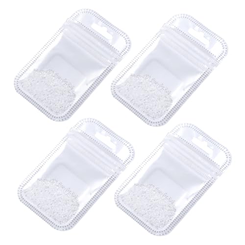 VICASKY 4Er-Packungen Kunstzubehör Strass Nagel Pailletten Nagel Edelsteine Nagel Strass Maniküre-Kristalle elegant plastiktisch Nailart-Strasssteine Nail Art Dekoration Strasssteine Weiß von VICASKY