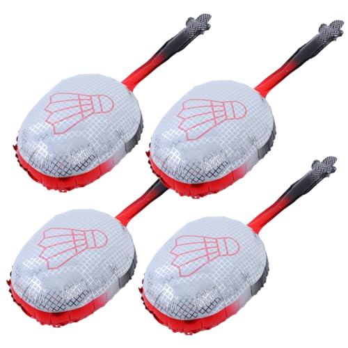 VICASKY 4Stücke Badminton Schläger Aluminiumfolie Ballons Sport Party Dekoration Hängedekoration für Tisch und Wand Rot für Sport Themenfeiern von VICASKY