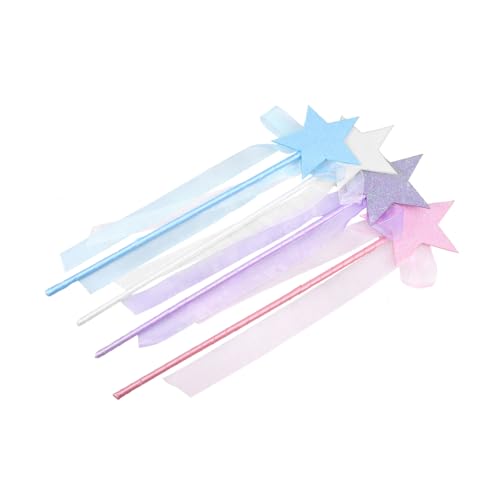 VICASKY 4Stücke Glitzernde Feenstäbe Sternförmige Foto Requisite für Kostümpartys Cosplay Bühnenaufführungen und Spielzeuge für Besondere Anlässe von VICASKY