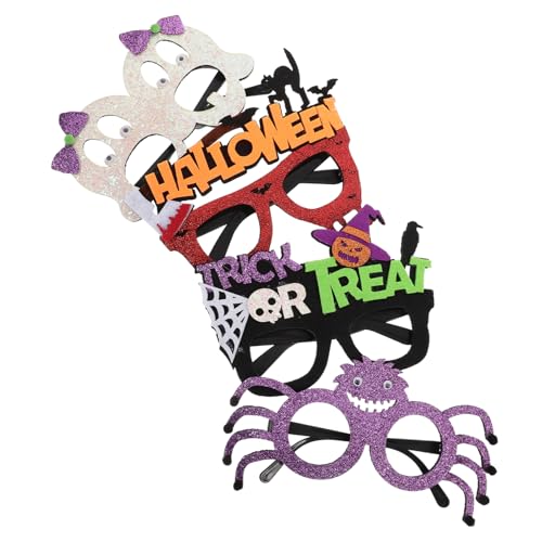 VICASKY 4Stücke Halloween Brillen Requisiten aus Papier Lustige Cosplay Brille mit Halloween Motiven für Partys Geburtstagsfeiern und Fotosessions von VICASKY