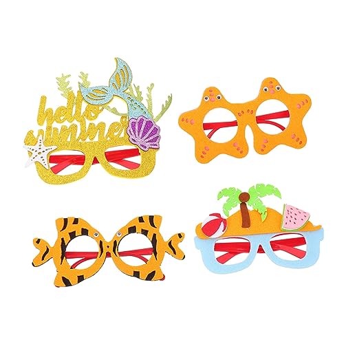 VICASKY 4Stücke Hawaii Partybrillen Teiliges Party Zubehör mit Lustigen Designs Meerjungfrau Seestern Kussfisch Strand für Festivals Geburtstagsfeiern und Foto Requisiten VICASKY 4Stücke Hawaii Partybrillen Teiliges Party Zubehör mit Lustigen Designs Meerjungfrau Seestern Kussfisch Strand für Festivals Geburtstagsfeiern und Foto Requisiten von VICASKY