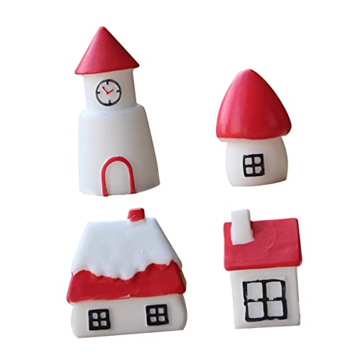 VICASKY 4Stücke Miniatur Hausmodelle Winter Schloss Deko Mini Figuren Für Tisch Wohnaccessoires Miniaturhäuser Für Festliche Dekoration VICASKY 4Stücke Miniatur Hausmodelle Winter Schloss Deko Mini Figuren Für Tisch Wohnaccessoires Miniaturhäuser Für Festliche Dekoration von VICASKY