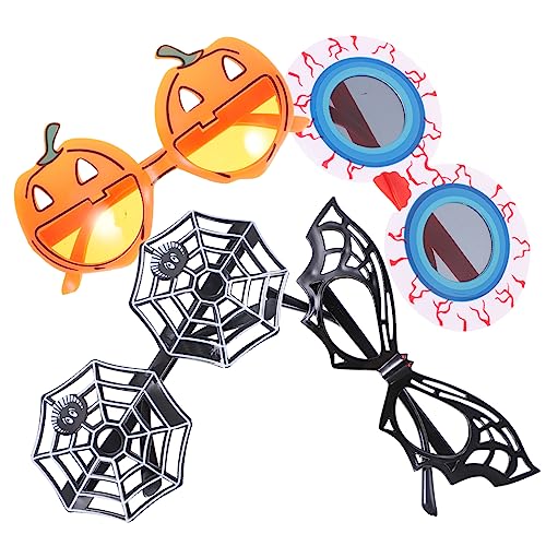 VICASKY 4Stücke Teiliges Halloween Brille mit Fledermaus Spinnenweb Kürbis und Augäpfeln Lustige Fotorequisiten für Erwachsene für Partys und Kostüme VICASKY 4Stücke Teiliges Halloween Brille mit Fledermaus Spinnenweb Kürbis und Augäpfeln Lustige Fotorequisiten für Erwachsene für Partys und Kostüme von VICASKY