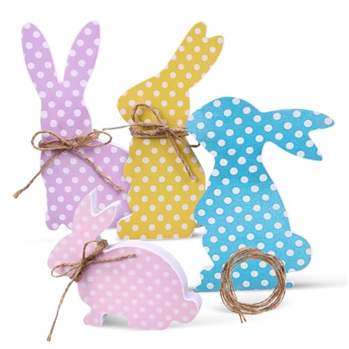 VICASKY 4Stücke Teiliges Holz Osterhasen Figuren Rustikale Tischdekoration für Ostern Vielseitige Deko für Haus und Events Handgefertigte Holzdeko für Frühlingsfeiern VICASKY 4Stücke Teiliges Holz Osterhasen Figuren Rustikale Tischdekoration für Ostern Vielseitige Deko für Haus und Events Handgefertigte Holzdeko für Frühlingsfeiern von VICASKY